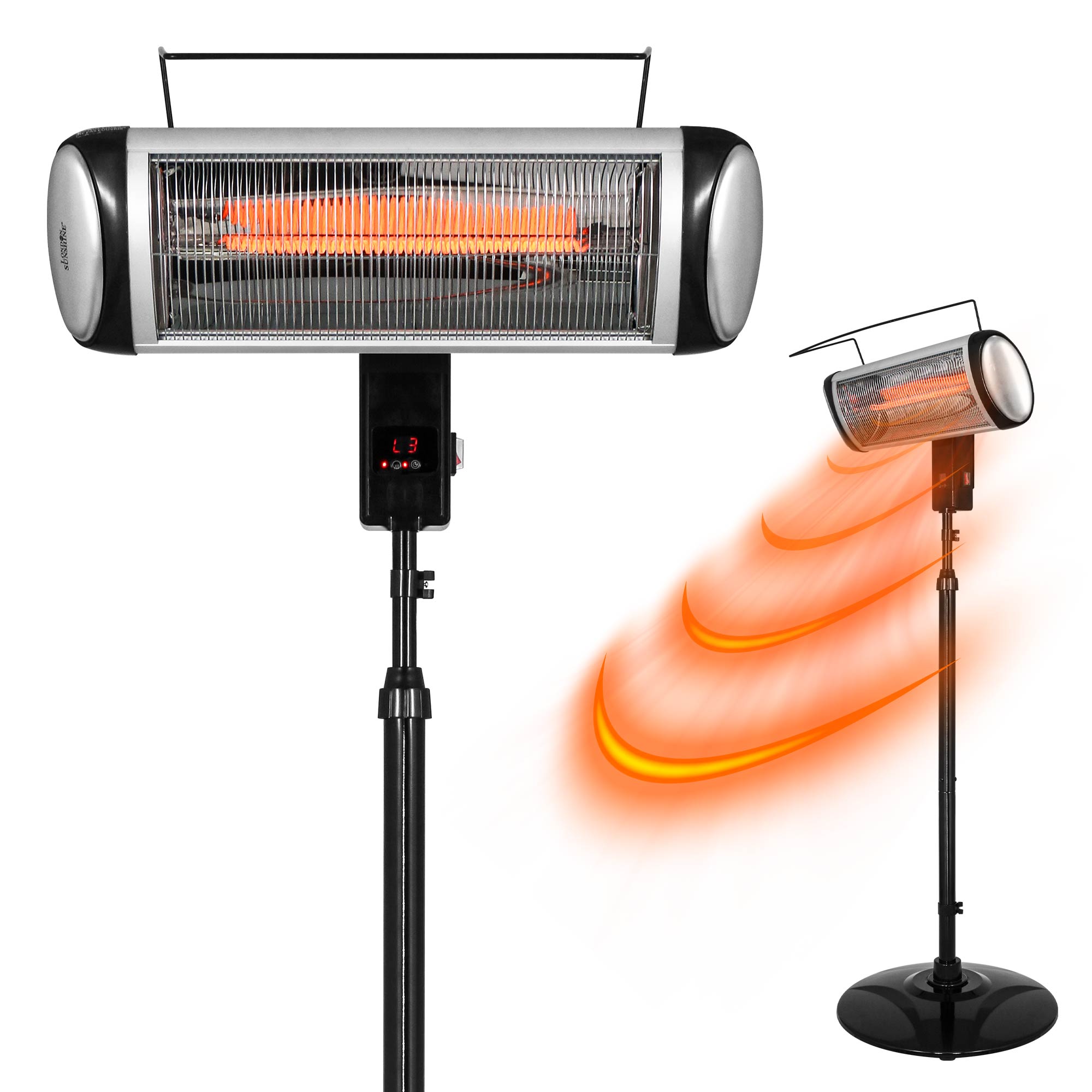 Electric Heater, Patio Heater Stand for Outdoors with Heat