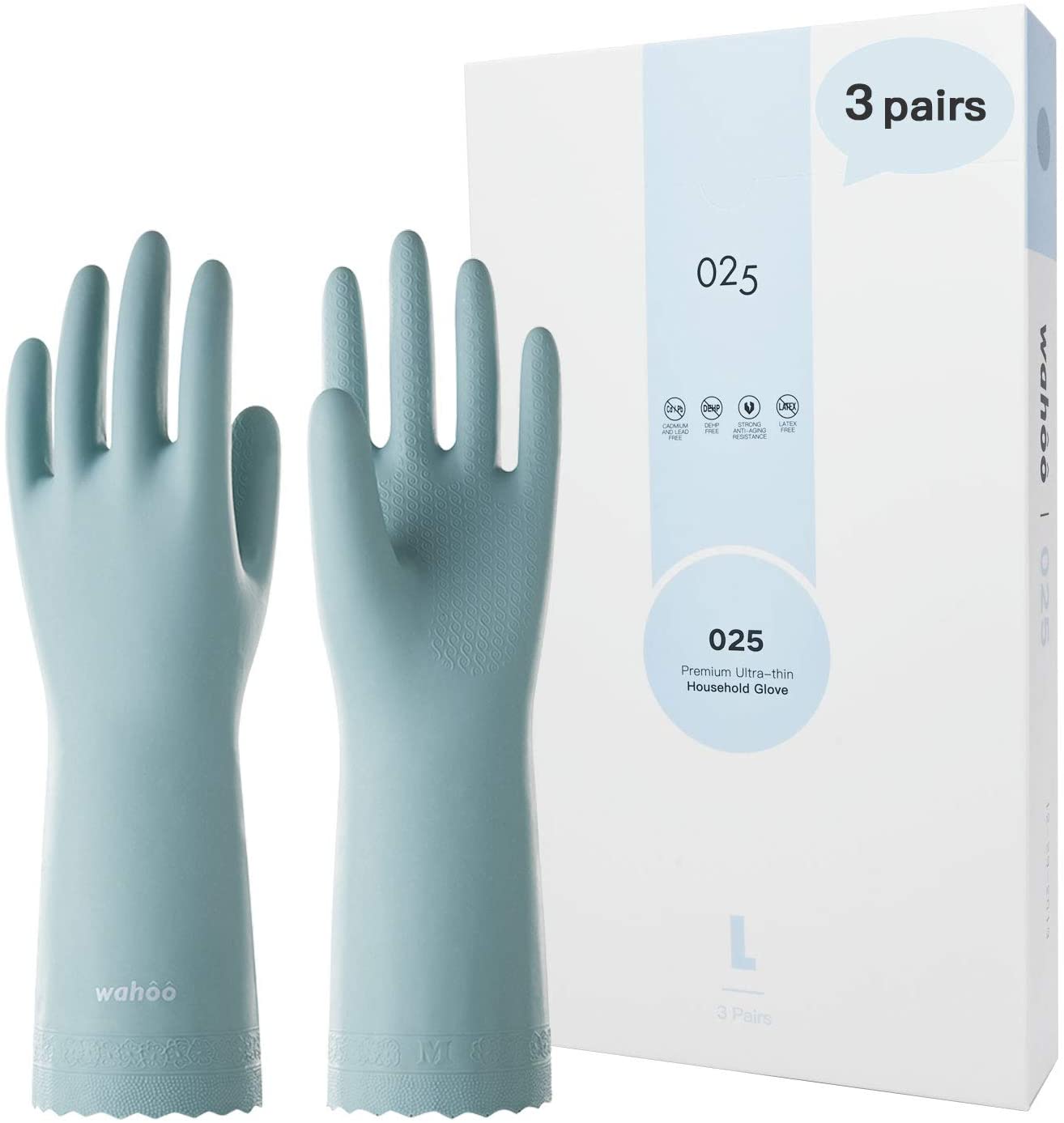 LANON Non-Slip Dishwashing Gloves - 3 pairs – London Sunshine®