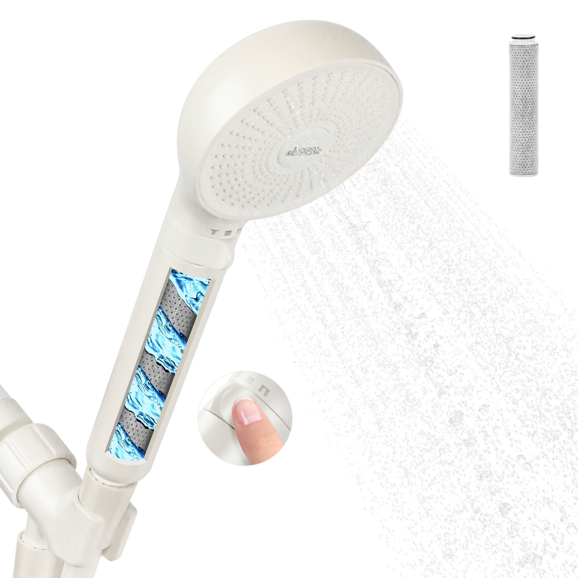 London Sunshine Filtered Shower Head with Handheld Kit - High Pressure 3-Spray Modes & Carbon Filtration System, Includes Hose