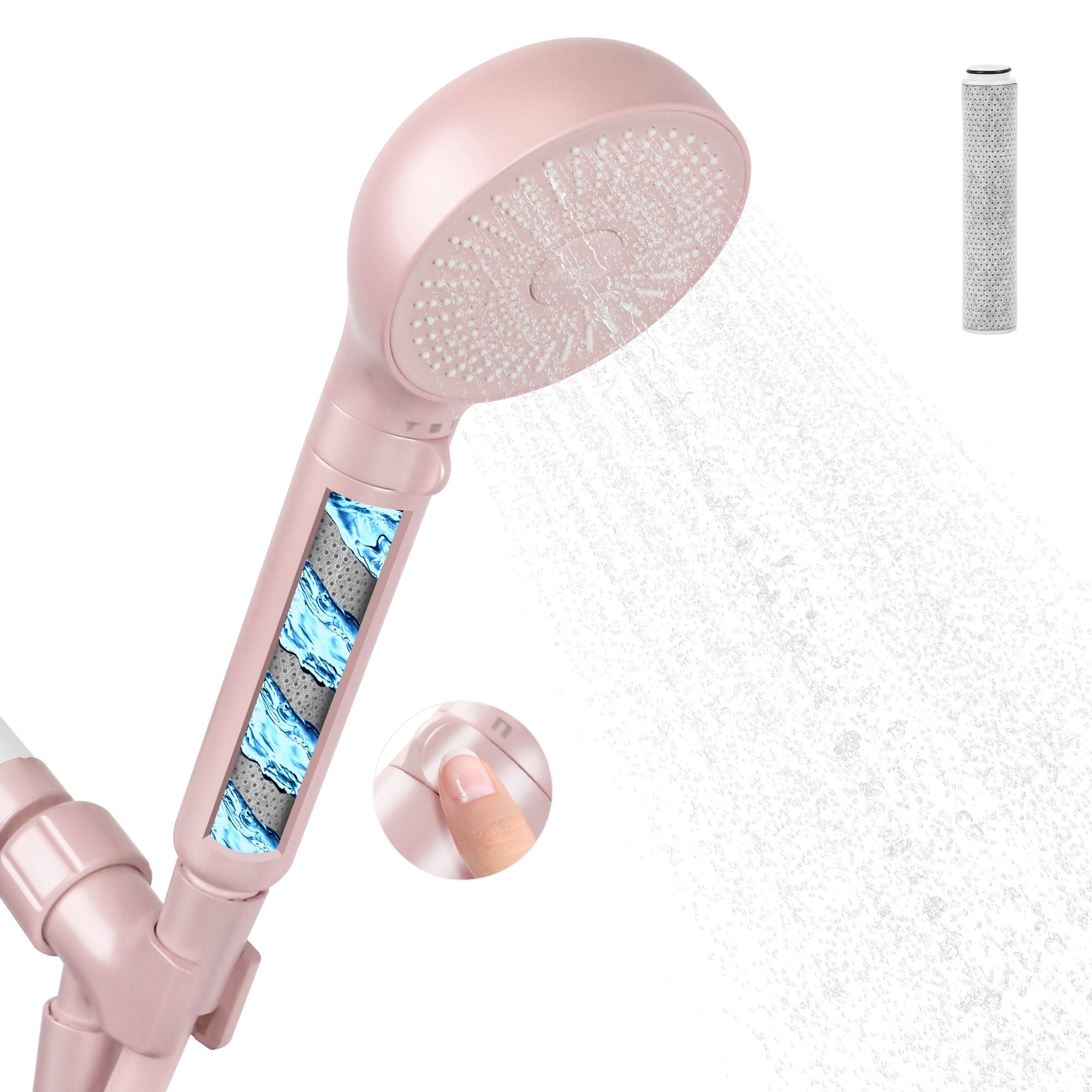 London Sunshine Filtered Shower Head with Handheld Kit - High Pressure 3-Spray Modes & Carbon Filtration System, Includes Hose