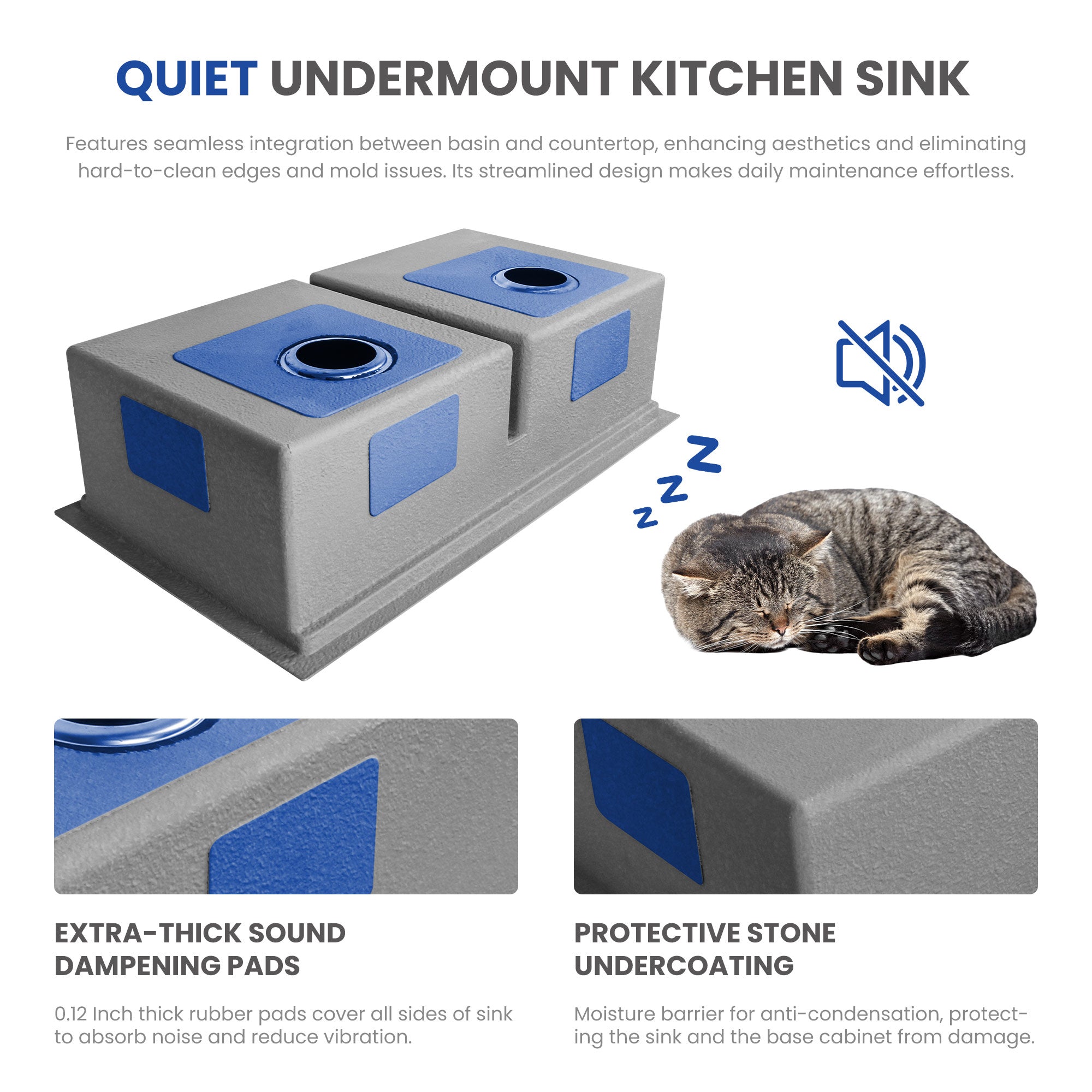30x18 Inch Undermount Kitchen Sink, 304 Stainless Steel Single Bowl, R10 Design with 114mm Drain, Drain Kit & Grid Basket Included