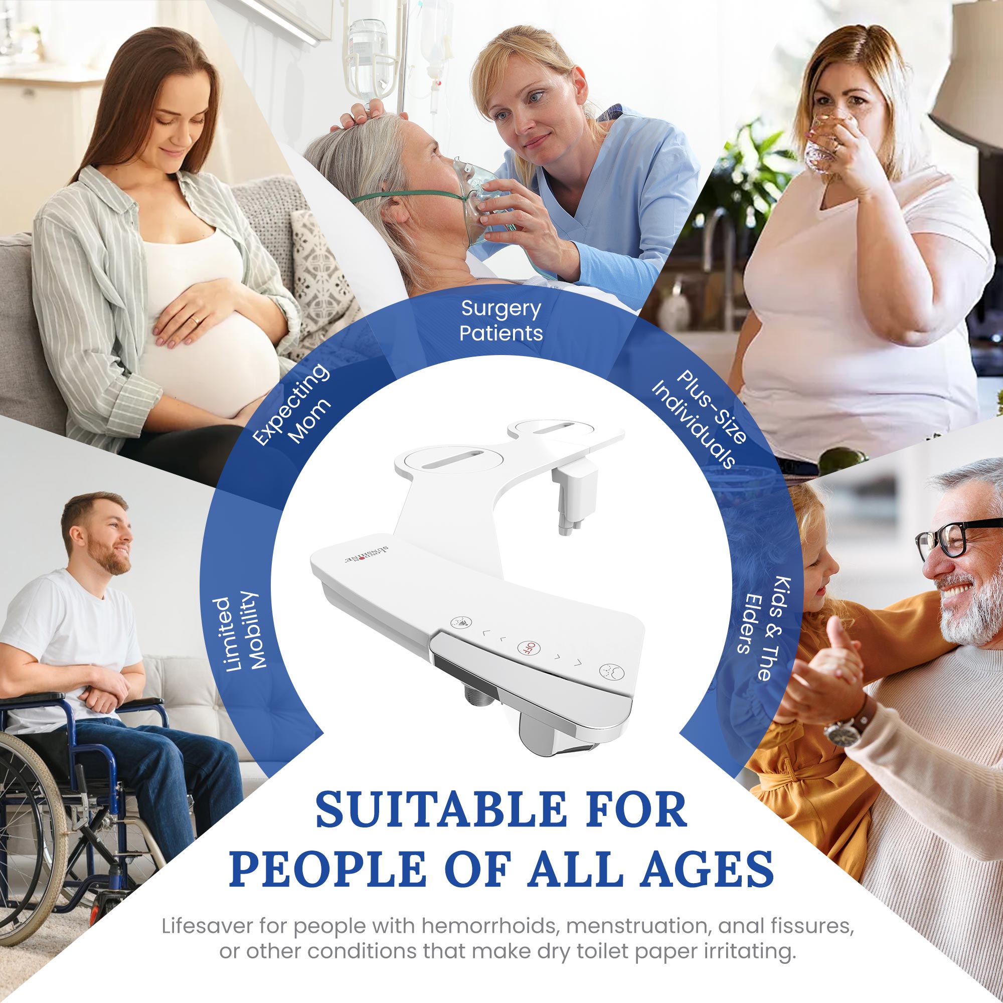 Ultra-Slim Dual-Nozzle Bidet Attachment - Adjustable Cold Water Pressure, Stainless Steel, Hygiene Upgrade,Non-Electric Bidet, (Silver)