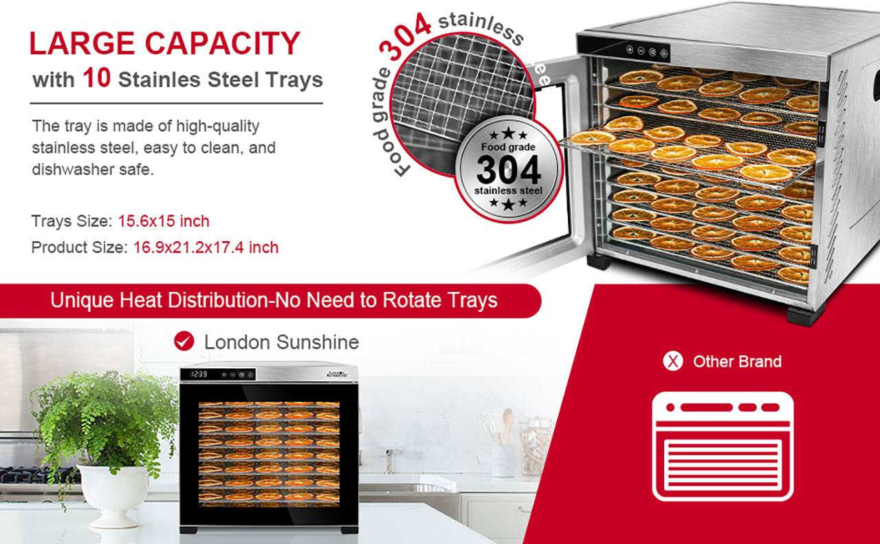 Large and Commercial Food Dehydrator with 10 Trays