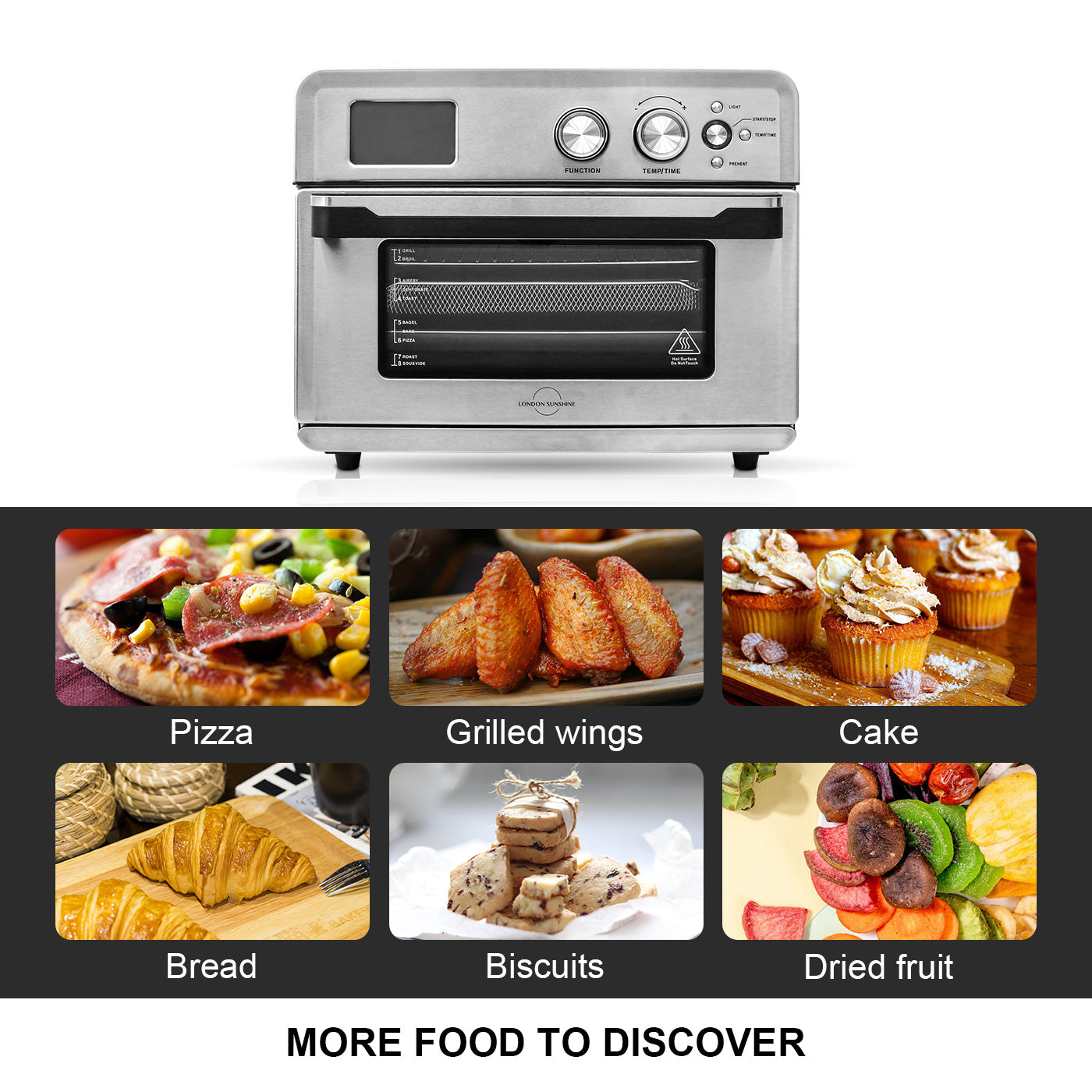 London Sunshine LCD Digital Display Air Fryer Convection Oven